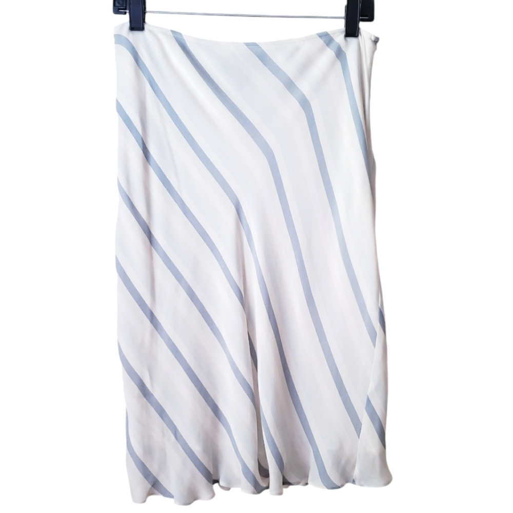 Vintage C'est City Striped Silk Skirt